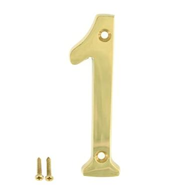 Imagem de ZW Hardware A300 10 cm Latão Brilhante Casa Número 1