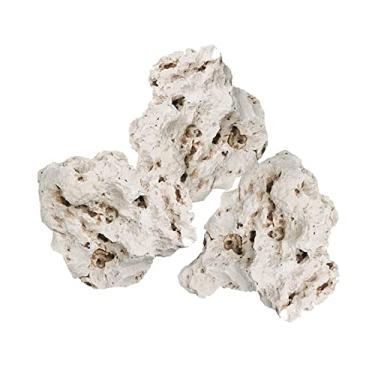 Imagem de Hamiledyi Ornamento de pedra de pedra de pedra de aquário branco coral rochas à base do mar para aquário, paisagismo, decoração de calcário natural para tanque de peixes, camarão aquático, animal de