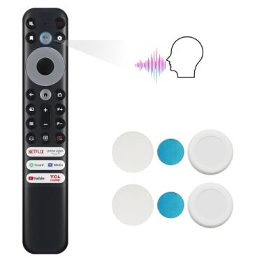 Imagem de Controle remoto de substituição do Google TV para TCL Android TV QLED 4K UHD Smart TV, Google Voice Remote com suporte magnético para TV TCL Mini-LED