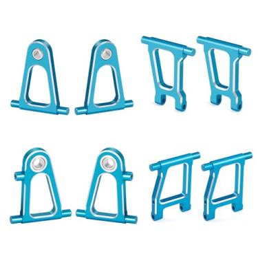 Imagem de WEFEINO 8Pcs Aluminum Alloy Front & Rear Upper Lower Suspension Arms Set A Arms Upgrade Parts for Tamiya TT01 1/10 RC Drift Car
