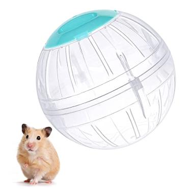 Imagem de FANKUTOYS Bola de exercício para hamster, roda de corrida transparente de 14 cm para hamsters anões para reduzir o tédio e aumentar a atividade