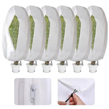 Imagem de Alpurple 6 pacotes de capas de plantas com zíper de inverno – 119 x 80 cm sacos de cobertura de proteção de plantas quentes, cobertor de pano de geada protegendo plantas em vasos de árvores frutíferas de animais congelantes comendo