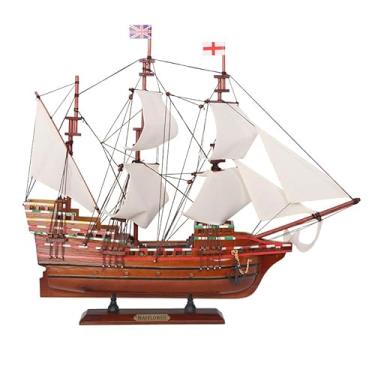 Imagem de NAUTIMALL Modelo de navio à vela Mayflower de madeira de 50,8 cm, decoração náutica para casa, presente de Ação de Graças, decoração de veleiro, presente marítimo, presente de barco de Natal náutico