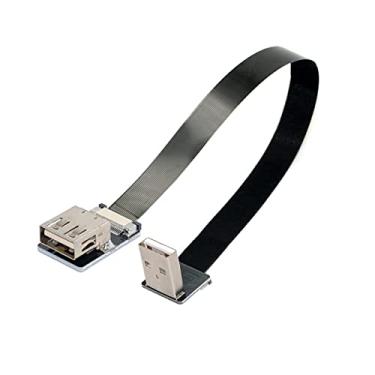 Imagem de cablecc Cabo USB 2.0 tipo A macho para fêmea de extensão de dados plano fino FPC para FPV, disco, scanner e impressora, 200 cm
