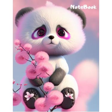 Imagem de Purple Panda Pals: A Playful Notebook for Fun and Creativity: Size : 8,5"x 11" Inch 120 Pages Cover Expressive and Glossy Notebook Sketchbook