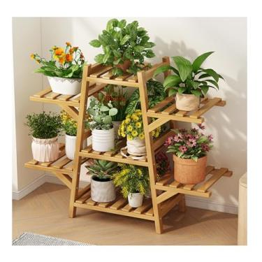 Imagem de Flower Rack，Plant Stand Indoor Outdoor，Tier Plant Stand ，Step Flower Stand，Storage Rack，Simple Plant Stand，Floor-Standing Glower Rack，for Living Room Balcony Garden，Yellow，Green(Yellow B)