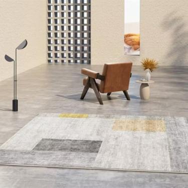 Imagem de Decoração para casa Tapete Abstrato Cinza Sala de estar Tapetes Sofá Cadeira Área Tapete Decoração de quarto Tapete de cabeceira, Flanela 6,60X90cm 23,6X35,4 pol.