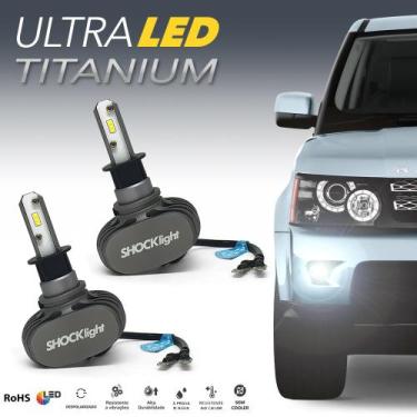 Imagem de Par Lâmpadas H3 Farol Milha Zafira Ultra Led Titanium 10000 Lumens For