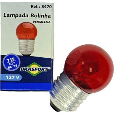 Imagem de Lampada Bolinha Brasfort 7Wx127V. Vermelha - Kit C/25 Pecas - BRASFORT