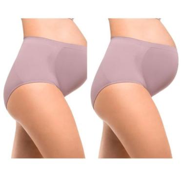 Imagem de Kit C/ 2 Calcinhas Gestante Sem Costura Loba Lupo Tamanho:GGCor:Nude, 