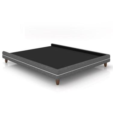 Imagem de Cama Casal Base Box 140cm Many P02 Linho Cinza - Mpozenato, Cinza, 51 