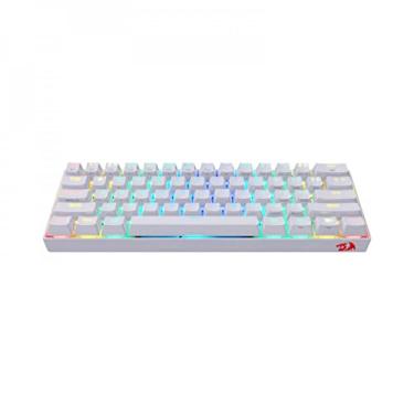 Imagem de Teclado Gamer 60% Sem Fio Redragon Draconic Lunar White Switch Outemu MK2 Brown ABNT2 Bluetooth 5.0 - K530W-RGB, Branco