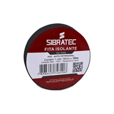 Imagem de Fita isolante sibratec preta de 19mm x 10mt
