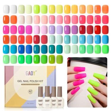 Imagem de Kit de Esmalte em Gel GAOY - 42 Cores (Vermelho, Verde, Azul, Laranja)