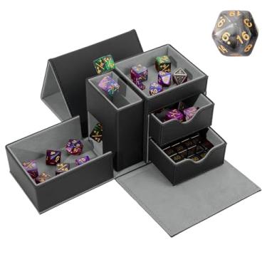 Imagem de Bandeja de dados e caixa de armazenamento para torre de dados, estojo 3 em 1 com suporte de dados (bandeja de rolamento de dados, torre de rolamento de dados, gavetas de armazenamento de dados),