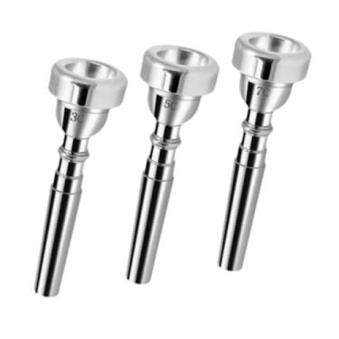 Imagem de Esquirla Trompete bocalpient trompete peças de peças de tuba instrumentos musicais resistentes 3c/5c/7c para iniciantes barras de concerto, Prata