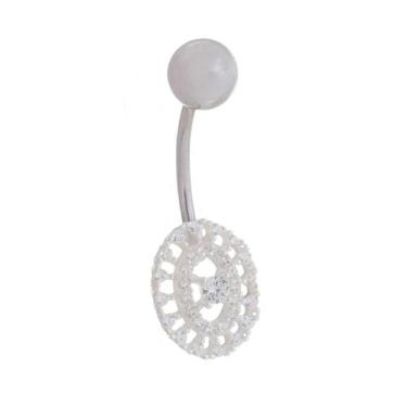 Imagem de Piercing Umbigo zircônia Cravado Em Prata 925 Legítima pura - Encantad