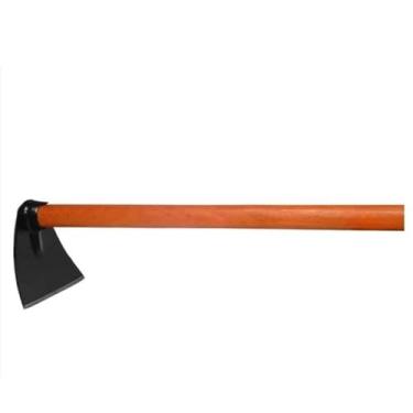 Imagem de Enxada de Jardim com Cabo de Madeira, 19X120 cm, Laranja e Preto, Ferramenta para Agricultura