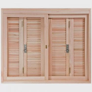 Imagem de Janela de Madeira Pantográfica 100x120cm Com Caixilho 14cm ewk 360 Rondosul