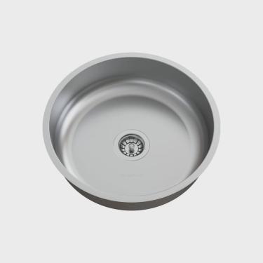 Imagem de Cuba para Cozinha Redonda Inox Alto Brilho com Válvula GhelPlus