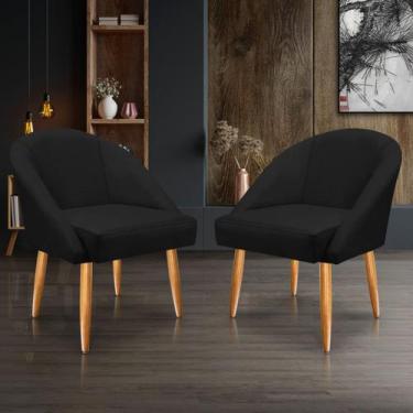 Imagem de KIT 2 Cadeira Lua Veludo Decorativa Luxo - SELMINHADECOR, preto