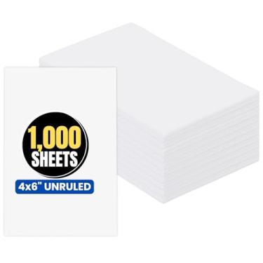 Imagem de 1InTheOffice Bloco de notas 10 x 15 cm, blocos de anotações, folhas de memorando, branco liso, sem pautas (pacote com 1000)