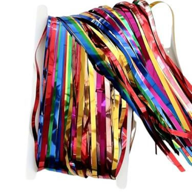 Imagem de Kit 2 Cortinas Metalizadas Coloridas 2x1m – Franja PET Brilhante para Fundo Fotográfico, Painel de Festa, Aniversário, Casamento, Decoração Instagramável, Carnaval, Backdrop Temático