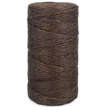 Imagem de Leecogo Fio De Juta Colorido 328 Pés, Natural Durável, Perfeito Para Artesanato, Potes Vidro, Decorações Casamento, Jardinagem Doméstica, Marrom Escuro