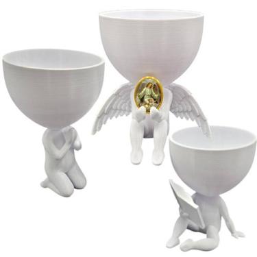 Imagem de Kit 3  Vasos Plantas Anjo da Guarda Capelinha Oração - Point da Fe
