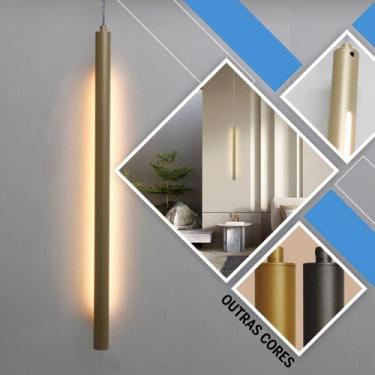 Imagem de Pendente LuminaLux Pisa Vertical Luz Indireta +Lâmpada New, Champanhe 