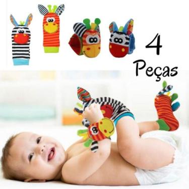 Imagem de Kit Sozzy Meia E Pulseira Com Chocalhos Para Bebê Infantil - Sonho de 
