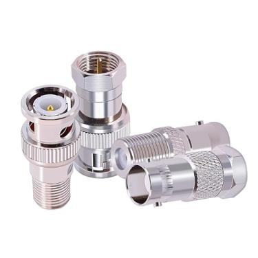Imagem de CNARIO Kit adaptador F para BNC, conector coaxial macho F para BNC macho/fêmea para CCTV, aplicação de vídeo, antena de rádio, scanner de satélite RG6/RG59/RG58/SDI/HD SDI
