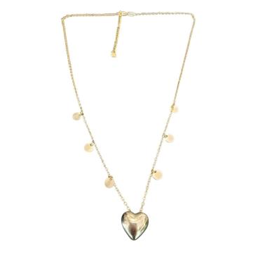 Imagem de Colar Coração E Medalhas Folheado E A Ouro