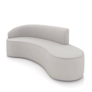 Imagem de Sofá 4 Lugares Orgânico 220 Cm Morgan Veludo Cinza D03 - D`rossi