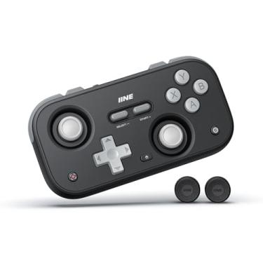 Imagem de IINE Retro Pocket Wireless Game Controller – Compact Gamepad with Hall Effect Joysticks, Customizable Buttons, 1000Hz Polling Rate – Compatible with PC, Switch, Mobile, Steam Deck, Tablet (Black)