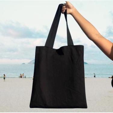 Imagem de Bolsa Ecobag 100% algodão Lisa cor Black - armazze