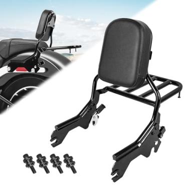 Imagem de AUFER Encosto vertical do passageiro Sissy Bar conjunto de bagagens com kit de ferragens de ancoragem compatível com Softail Low Rider FXLR FXLRS FXLRST Sport Glide FLSB 2018-2024