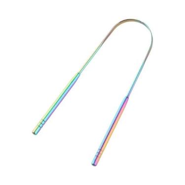 Imagem de Raspador De Língua Em Forma De U De Aço Inoxidável Multicolorido Higie