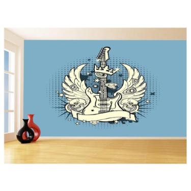 Imagem de Papel De Parede 3D Musica Guitarra Arte Graffiti 3,5M Mus73 - Você Dec
