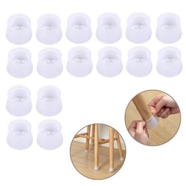 Imagem de Kit 16 Protetor De Pé Cadeira Mesa Silicone Proteção Antirruído Redond