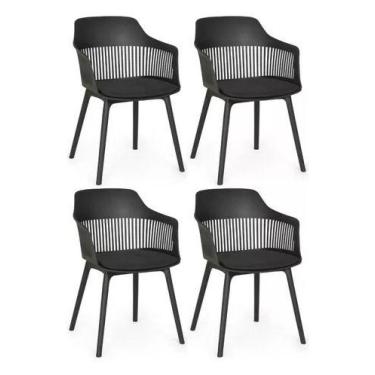 Imagem de Kit 4 Cadeiras Marcela Móveis Preto - Universal Mix