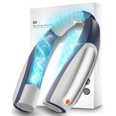 Imagem de Rarekoas Ventilador de pescoço portátil, mãos livres, 6 velocidades, bateria de 6000 mAh, ventilador pessoal de resfriamento de 360°, recarregável, presentes para mulheres e homens, adequado para
