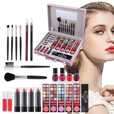 Imagem de Maquiagem para meninas | Conjunto de maquiagem para iniciantes de beleza, ferramentas de maquiagem à prova d'água, kit de cosméticos para adolescentes iniciantes e meninas iniciantes