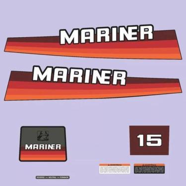 Imagem de Kit Adesivos Mariner 15 Para Motor De Popa