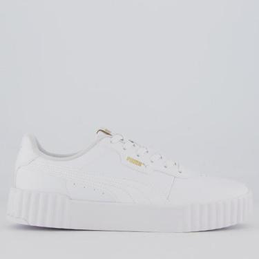Imagem de Tênis Puma Carina 3.0 Feminino Branco e Dourado, 38