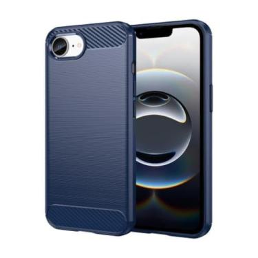 Imagem de Capa Case Fibra de Carbono Anti Impacto para iPhone 16E 5g - Capinha Protetora Leve e Dur�vel Danet (Azul)