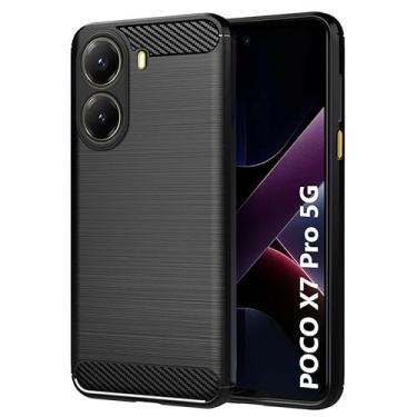 Imagem de Capa Case Fibra de Carbono Anti Impacto para Xiaomi Poco X7 Pro 5g Capinha Protetora Leve e Dur�vel - Danet (Preta)