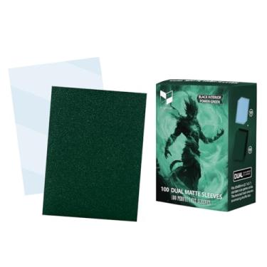 Imagem de Power Green MTG Card Sleeves, Hypttior Dual Matte Textured 100 Card Sleeve with 100 Inner Sleeves for Standard Card, MTG, PKM, Baseball Card, Sports Cards