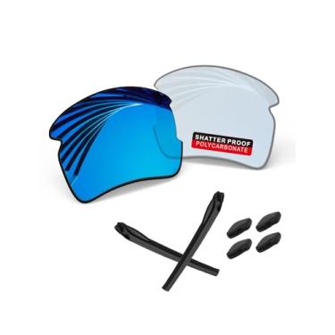 Imagem de iLikeo Lentes de reposição PRO+ policarbonato não polarizadas e kits de borracha para óculos de sol Oakley Flak 2.0 XL OO9188 - Eclipse Blue Photochromic