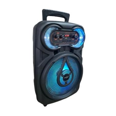 Imagem de Caixa de Som Bluetooth Grande com Microfone, Sistema de Áudio Portátil, 8 Polegadas Luzes LED colorida - modelo GTS-1718